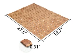 Alfombra De Baño|Ropa De Cama-Alfombra de baño de teca, alfombra de ducha de madera, alfombra de bañera, patas de goma antideslizantes, enrollable, 70x50cm Marru00f3n chocolate