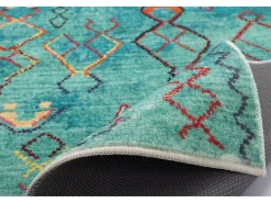 Alfombra de baño estampada con pelo suave 60x100 cm Turquesa Ariella Azul turquesa