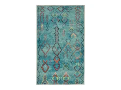 Alfombra de baño estampada con pelo suave 60x100 cm Turquesa Ariella Azul turquesa
