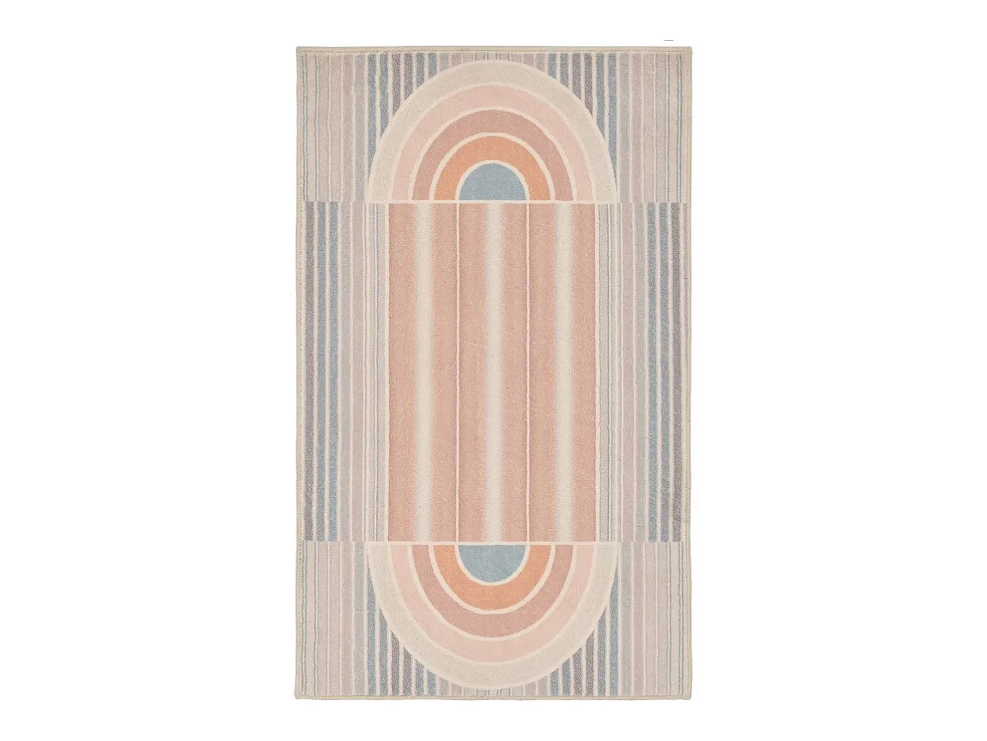 Outlet Alfombra de baño estampada con pelo suave 60x100 cm Colores pastel Ariella Multicolor