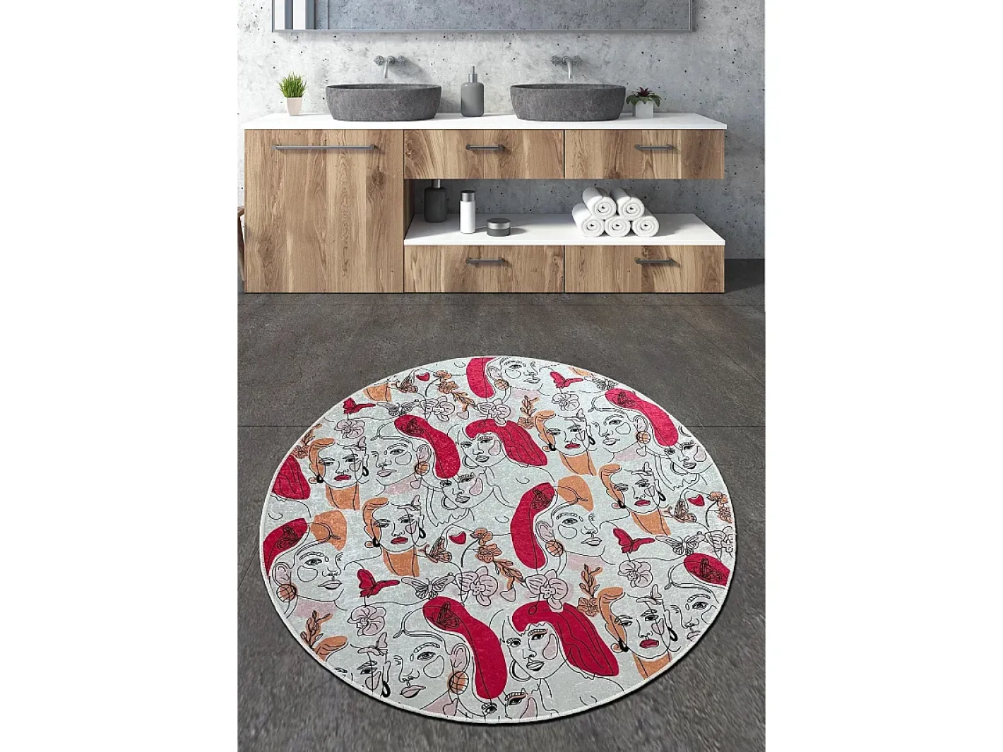 Clearance Alfombra de baño Faccia Djt (200 cm) Multicolor