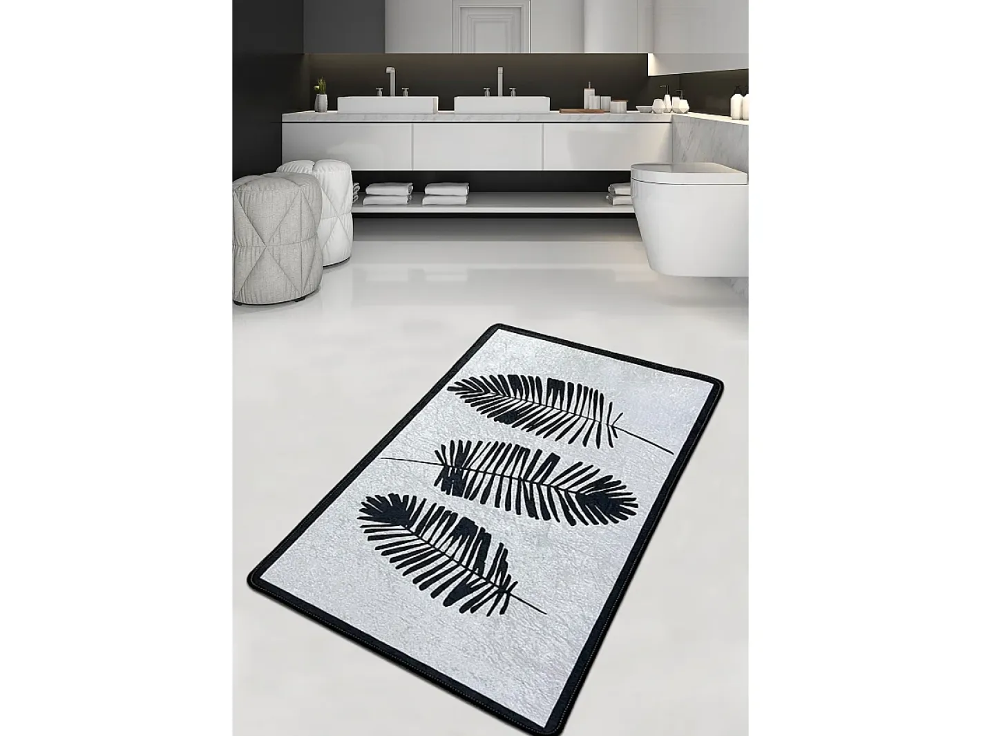 Alfombra De Baño|Ropa De Cama-Alfombra de baño Hoja Djt (80 x 100) Multicolor