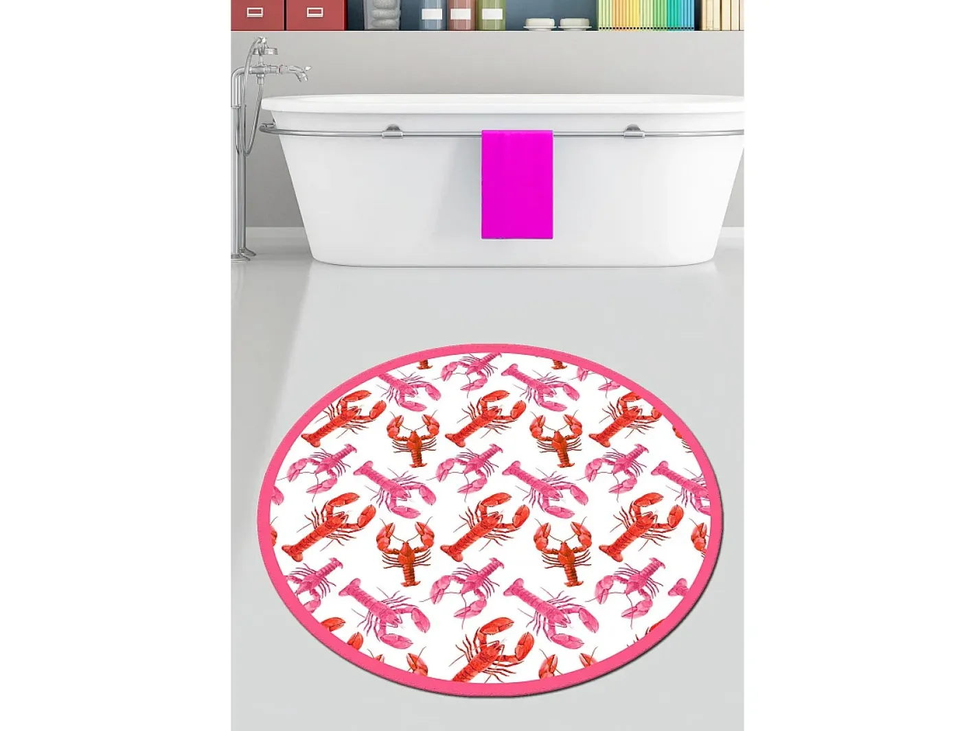 Alfombra De Baño|Ropa De Cama-Alfombra de baño Homard Djt (100 cm) Multicolor