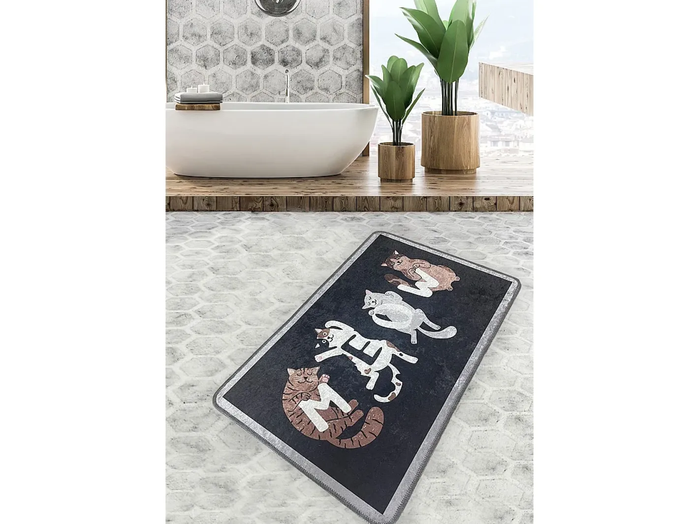 Alfombra De Baño|Ropa De Cama-Alfombra de baño Meocon Multicolor