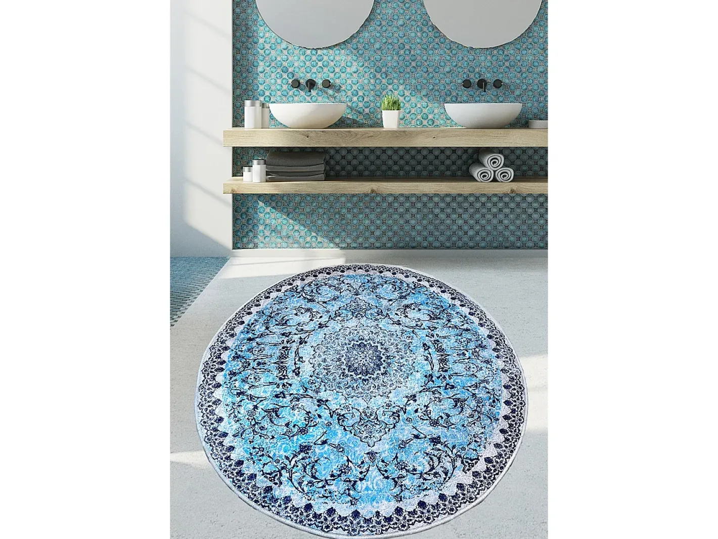 Alfombra De Baño|Ropa De Cama-Alfombra de baño Raiya (100 cm) Multicolor