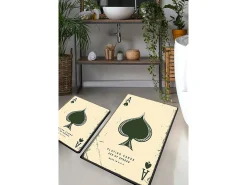 Hot Alfombra de baño Set (2 piezas) Playing Cards Multicolor