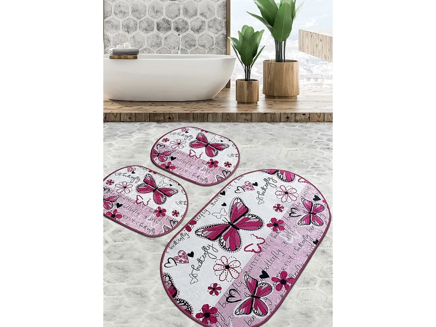 Outlet Alfombra de baño Set (3 piezas) Danous Djt Multicolor