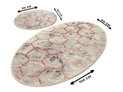 Alfombra de baño Set (2 piezas) Honeycomb Multicolor
