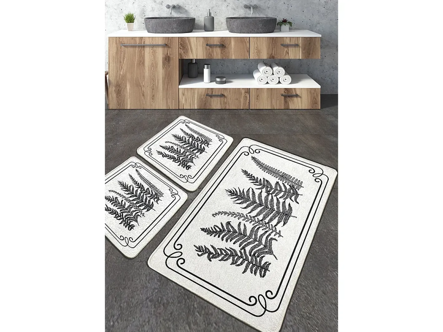 Alfombra de baño Set (3 piezas) Tokyo Multicolor New