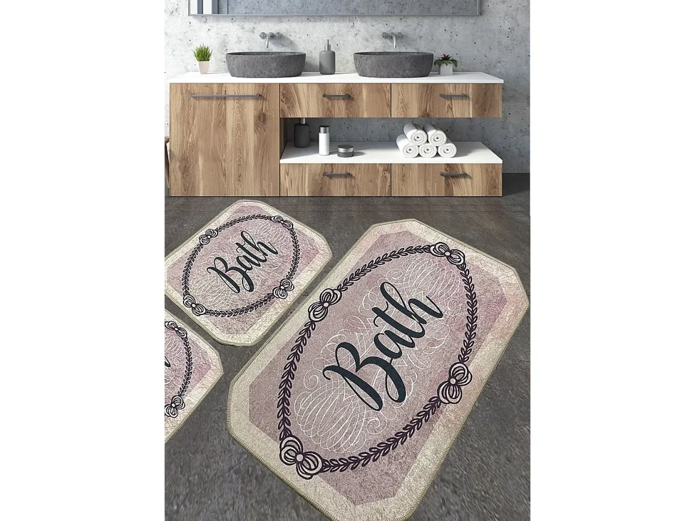 Alfombra de baño Set (3 piezas) Voten Multicolor Sale