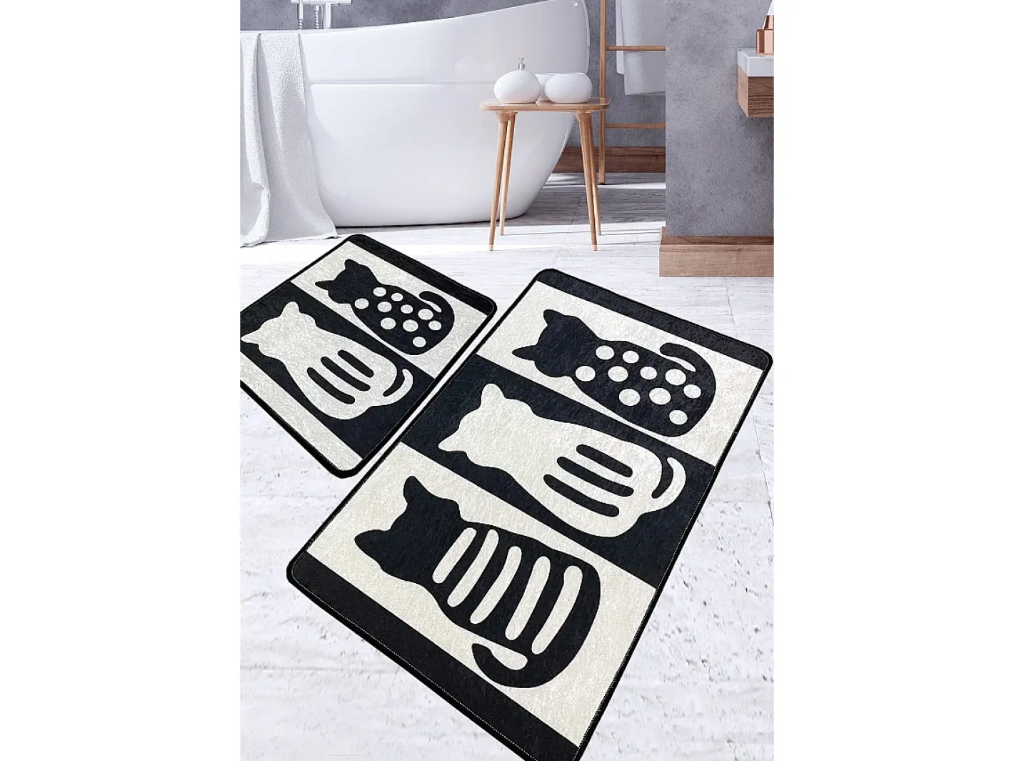 Alfombra De Baño|Ropa De Cama-Alfombra de baño Set (2 piezas) Meo Multicolor