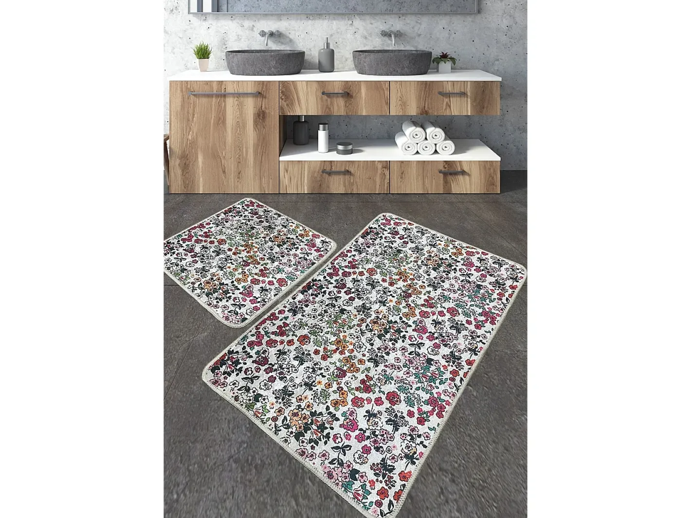 Alfombra De Baño|Ropa De Cama-Alfombra de baño Set (2 piezas) Alara Multicolor