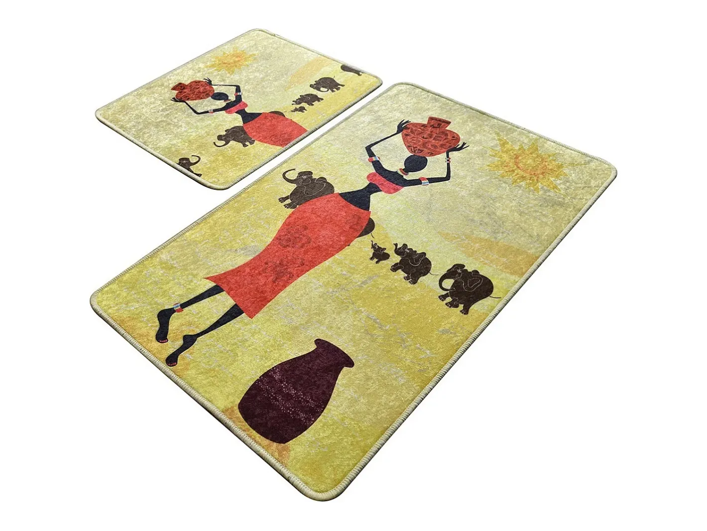 Alfombra de baño Set (2 piezas) Elefante Multicolor Online