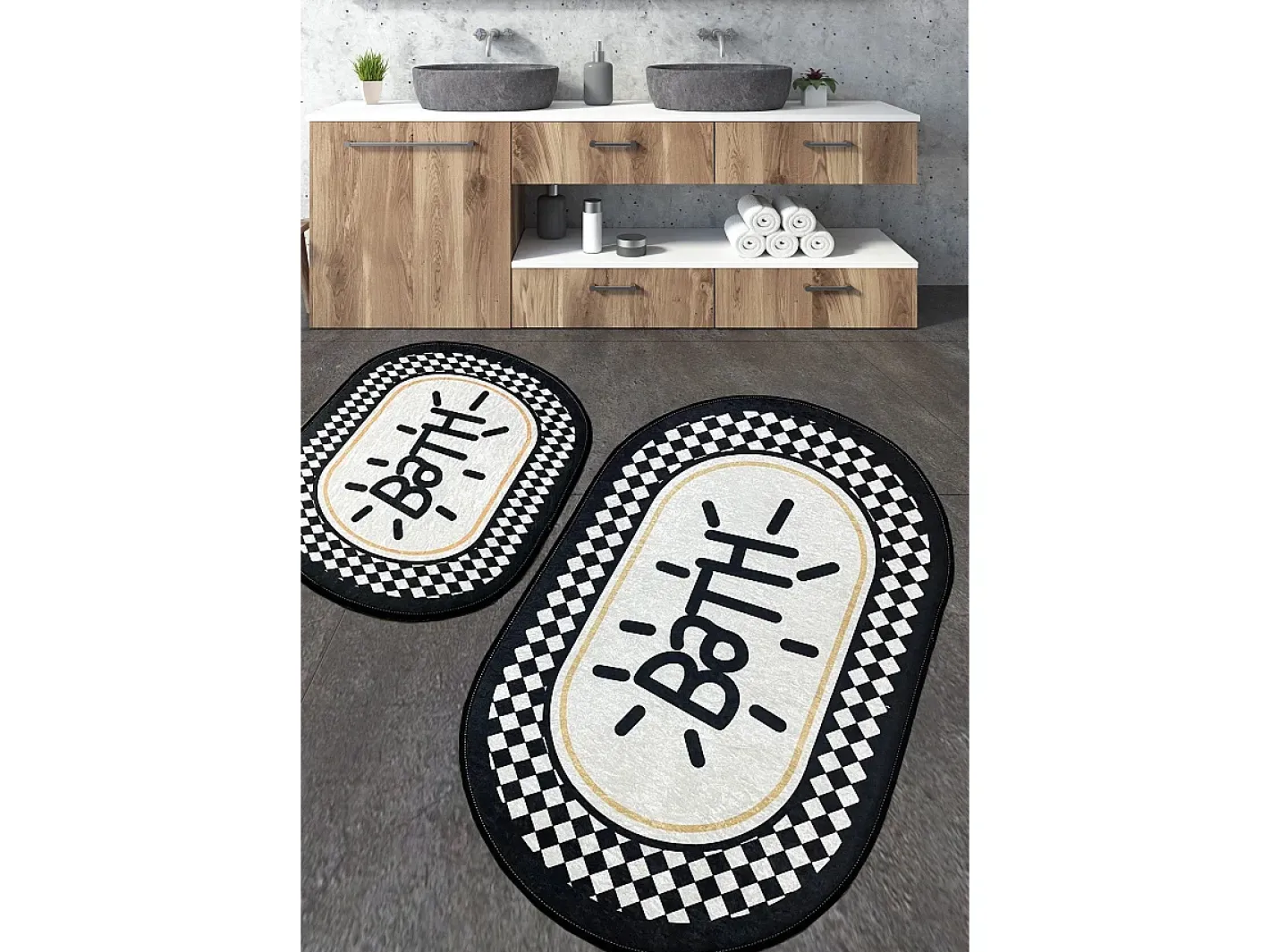 Alfombra de baño Set (2 piezas) Vita Multicolor Online