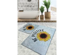 Alfombra De Baño|Ropa De Cama-Alfombra de baño Set (2 piezas) Be Positive Djt Multicolor