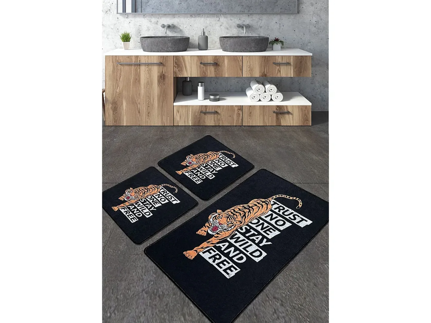 Sale Alfombra de baño Set (3 piezas) Trust Djt Multicolor