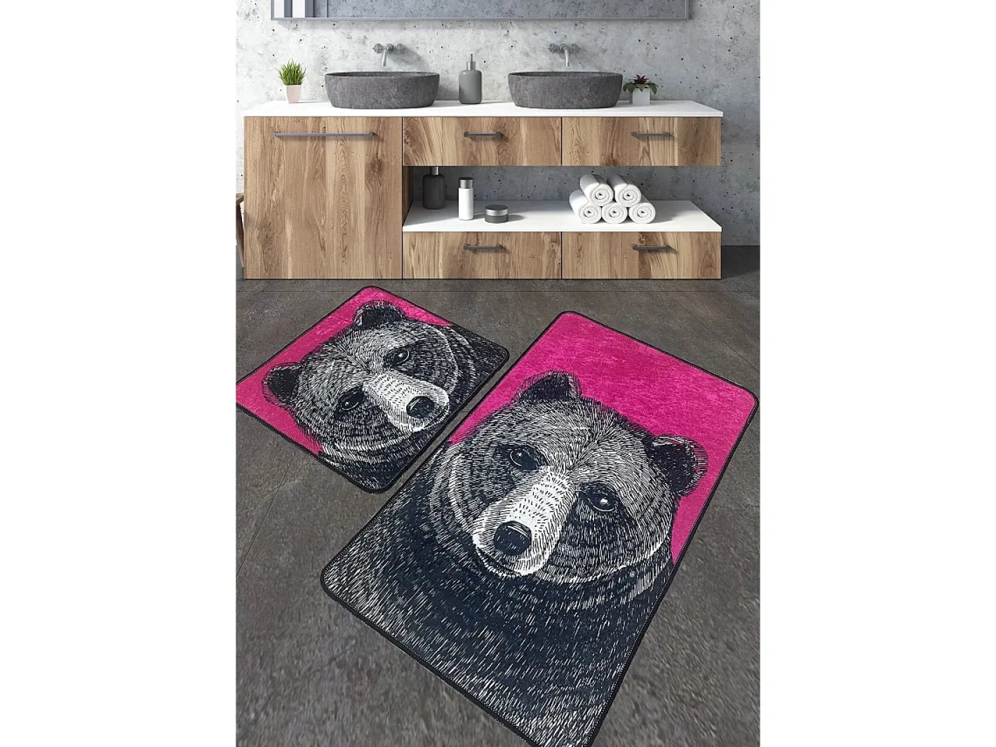 Alfombra De Baño|Ropa De Cama-Alfombra de baño Set (2 piezas) Rincha Multicolor