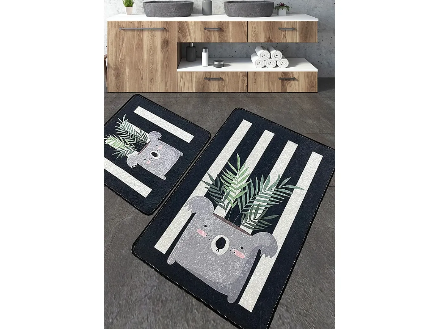 Online Alfombra de baño Set (2 piezas) Rovio Multicolor