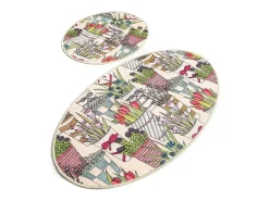 Alfombra de baño Set (2 piezas) Flowerpot DJT Multicolor Best