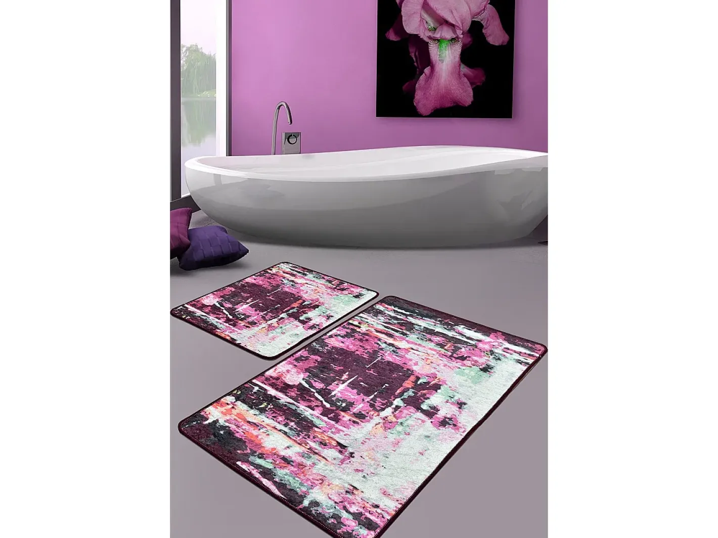 Alfombra de baño Set (2 piezas) Fantastic DJT Multicolor Discount