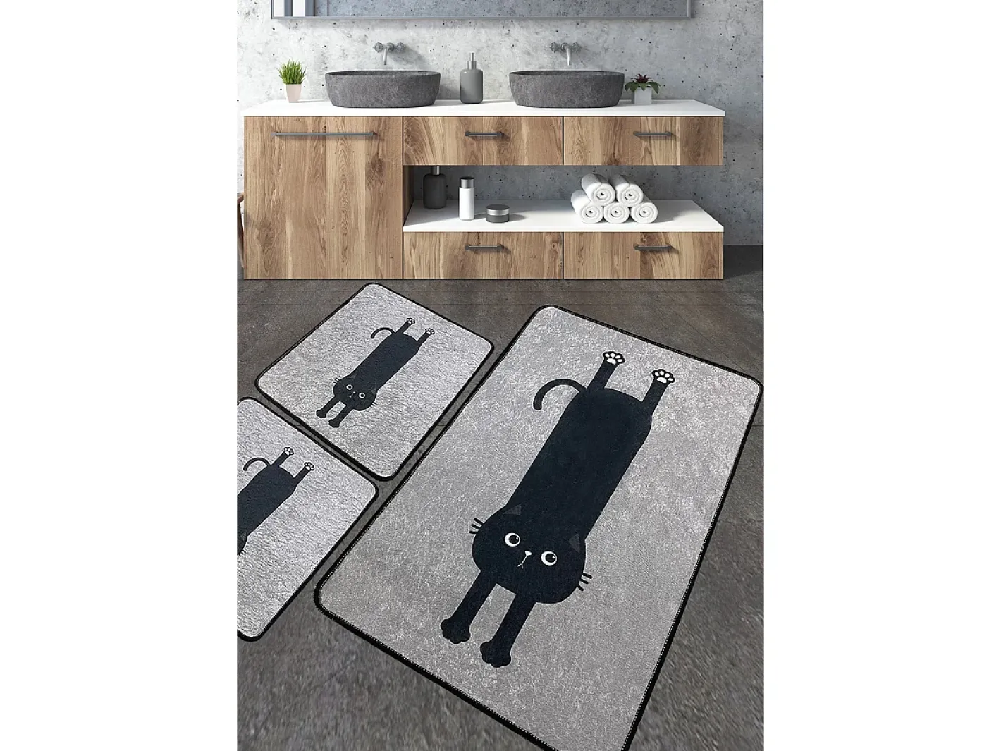 Outlet Alfombra de baño Set (3 piezas) Comfort v2 Multicolor