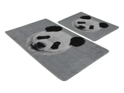 Alfombra de baño Set (2 piezas) Huge Panda DJT gris negro blanco Multicolor Hot