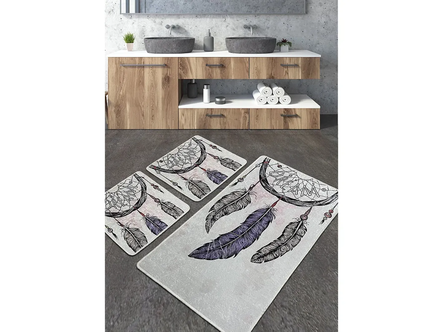 Best Alfombra de baño Set (3 piezas) Parast Djt Multicolor