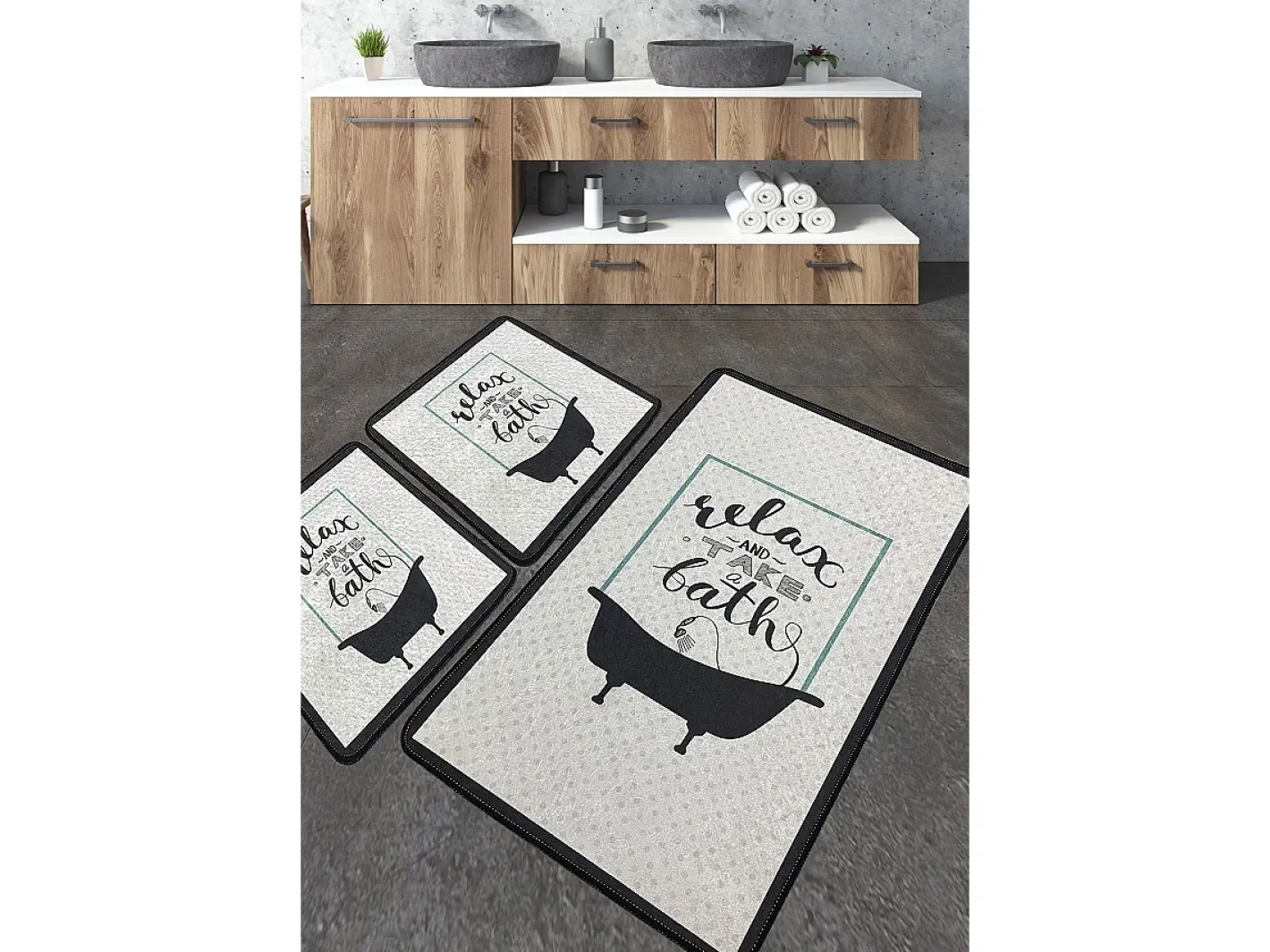 Alfombra de baño Set (3 piezas) Take A Bath Multicolor Online