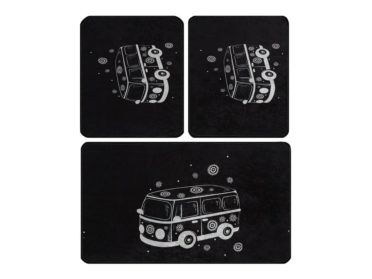 Alfombra De Baño|Ropa De Cama-Alfombra de baño Set (3 piezas) Bus Multicolor