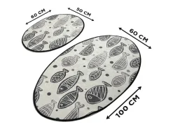 Best Alfombra de baño Set (2 piezas) Fish DJT Multicolor