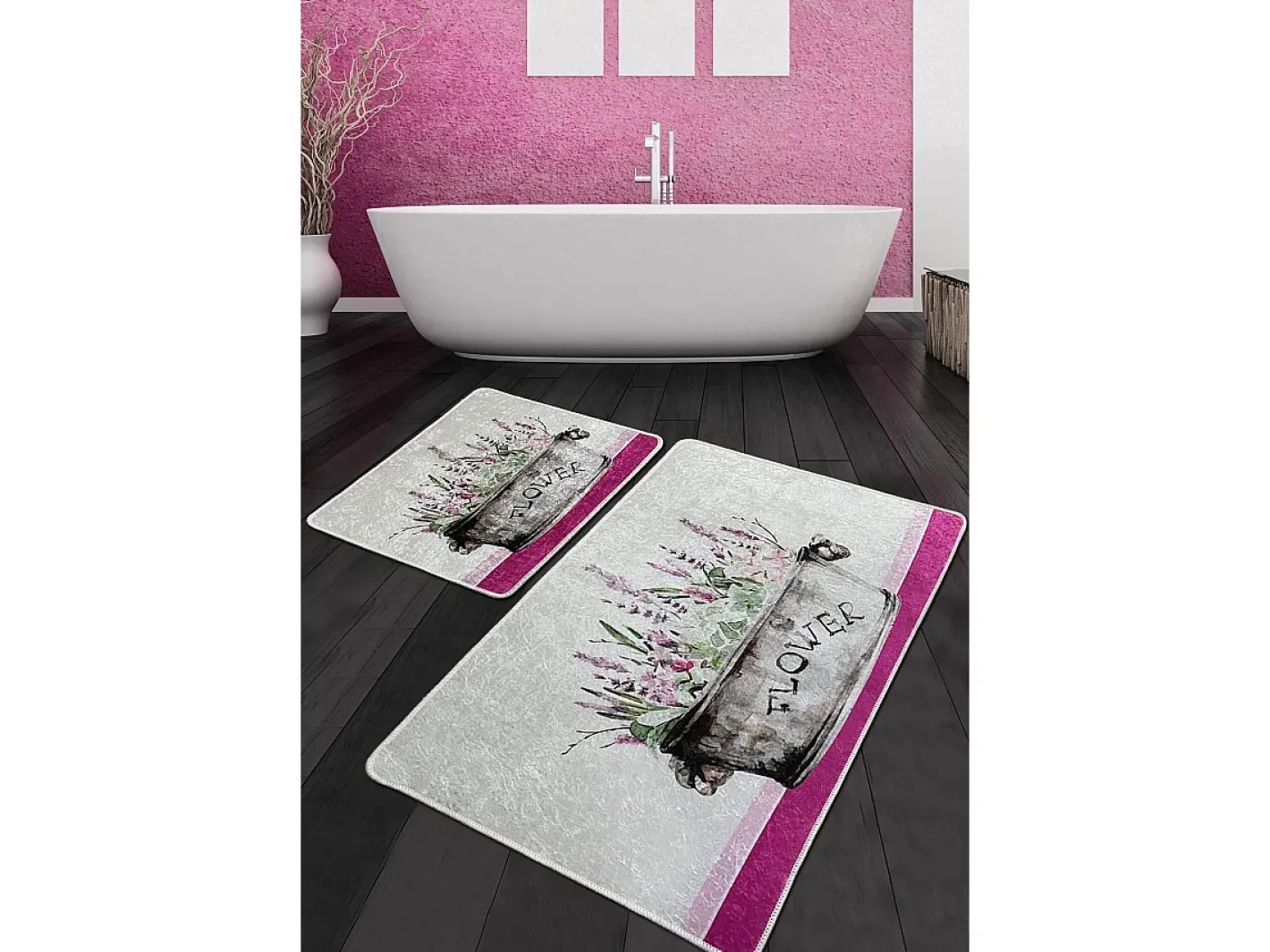Alfombra De Baño|Ropa De Cama-Alfombra de baño Set (2 piezas) Polipra Djt Multicolor