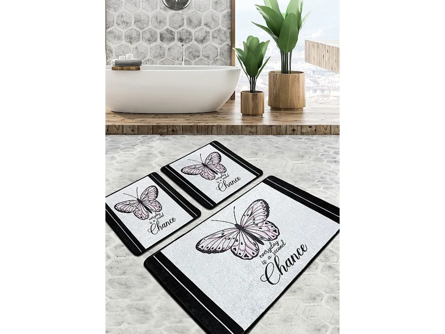 Alfombra de baño Set (3 piezas) Change Djt Multicolor Sale