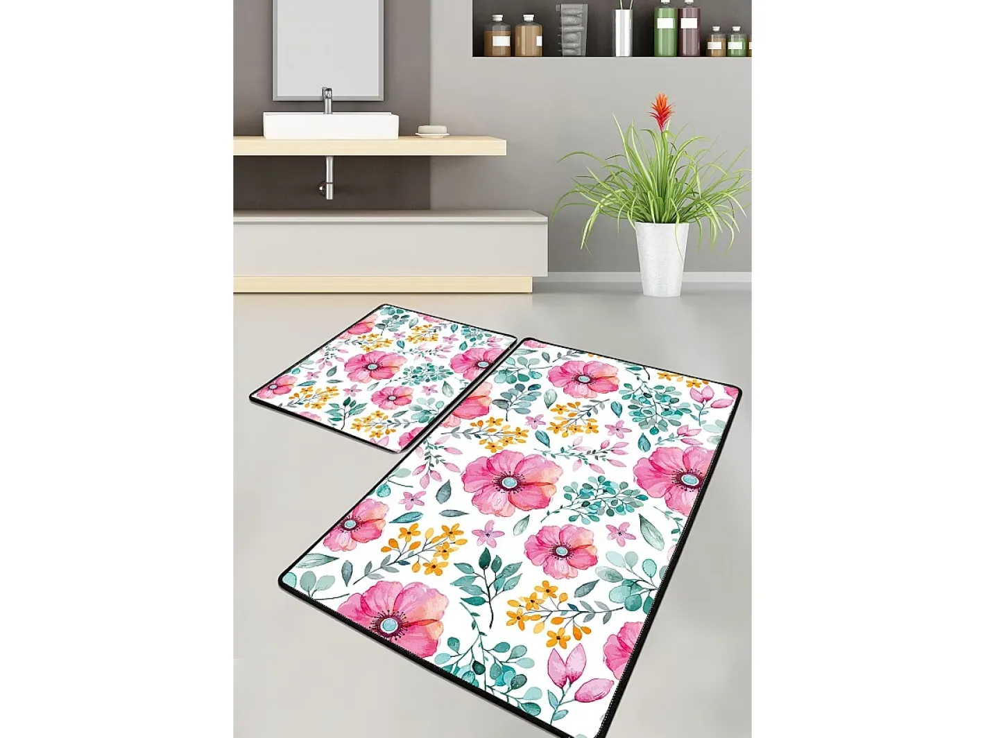 Alfombra de baño Set (2 piezas) Azalea Multicolor Hot