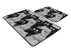 Alfombra De Baño|Ropa De Cama-Alfombra de baño Set (2 piezas) White Cats Multicolor