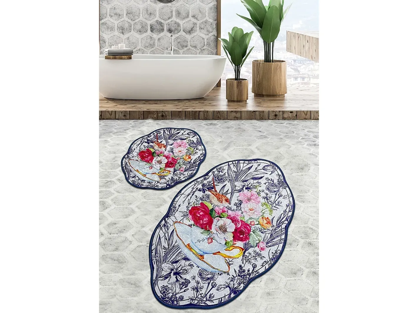 Hot Alfombra de baño Set (2 piezas) Birdie Lohal Djt Multicolor