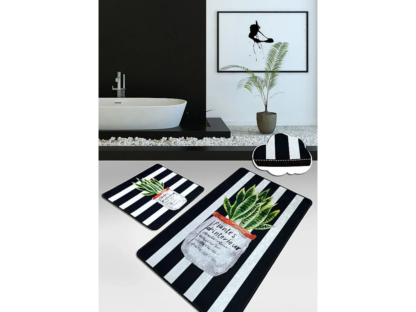 Alfombra de baño Set (2 piezas) Aloevera Multicolor