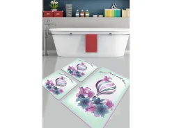 Alfombra de baño Set (3 piezas) Purple Balloon Multicolor Discount