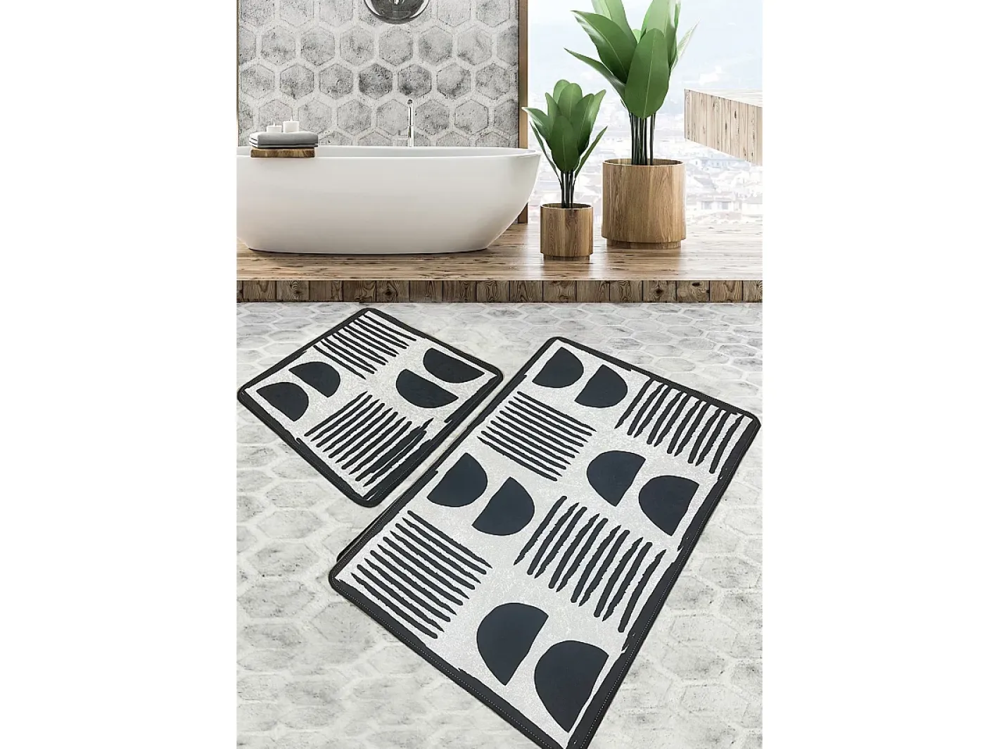 New Alfombra de baño Set (2 piezas) Nıgra Multicolor