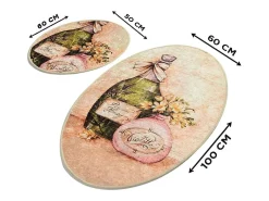 Online Alfombra de baño Set (2 piezas) Violeta Oval Multicolor