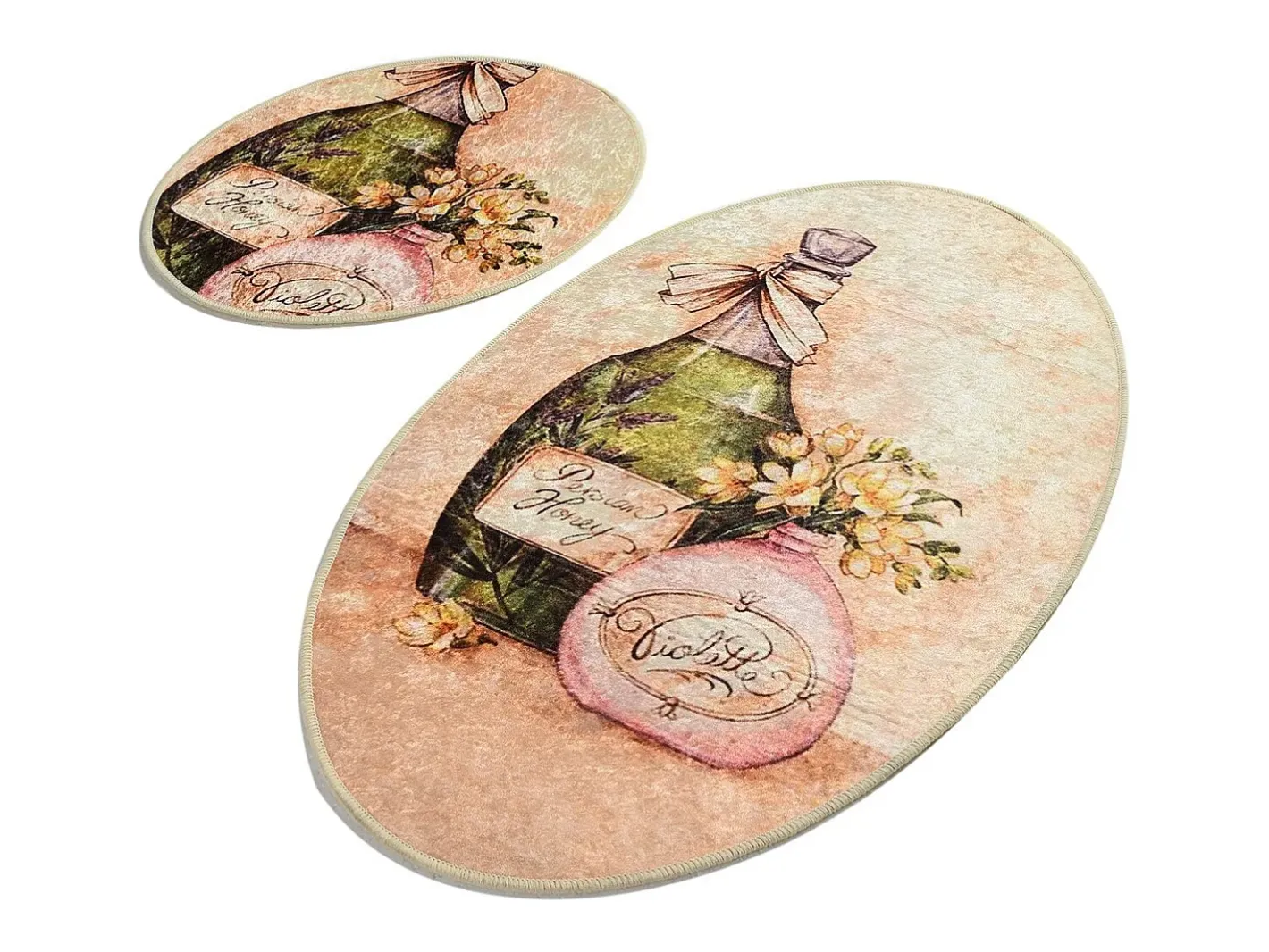 Online Alfombra de baño Set (2 piezas) Violeta Oval Multicolor