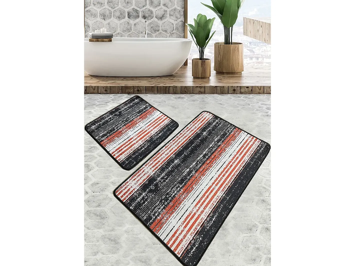 New Alfombra de baño Set (2 piezas) Flang Multicolor