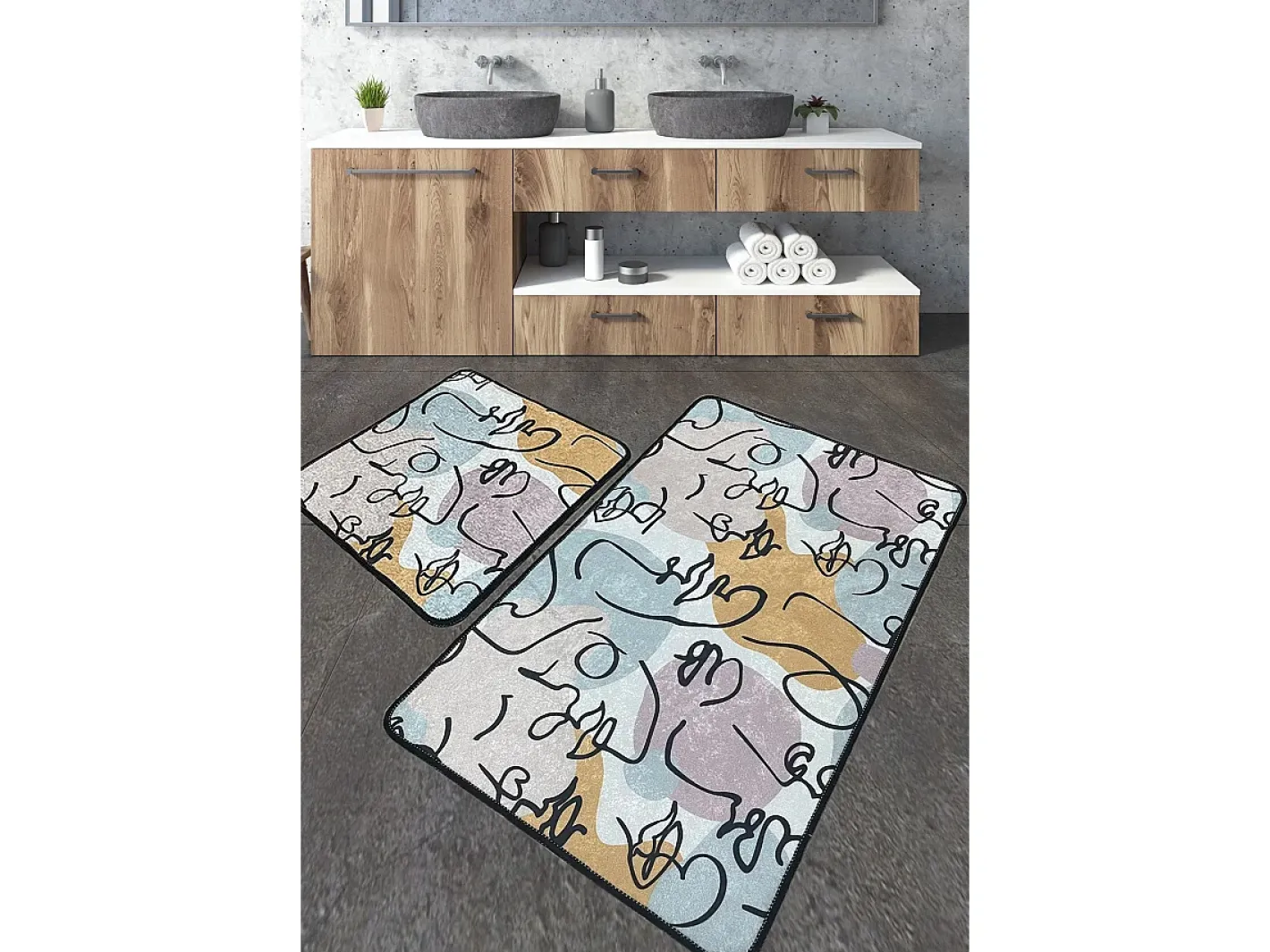 Alfombra de baño Set (2 piezas) Centum Multicolor