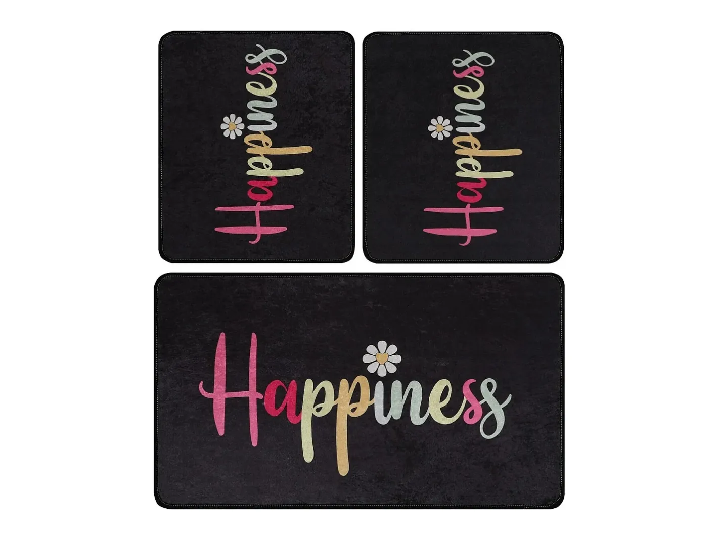 Alfombra De Baño|Ropa De Cama-Alfombra de baño Set (3 piezas) Happiness Djt Multicolor