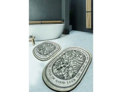 Alfombra De Baño|Ropa De Cama-Alfombra de baño Set (2 piezas) Fullof verde beige Multicolor