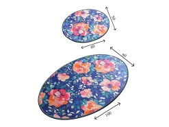 New Alfombra de baño Set (2 piezas) Flowers DJT Multicolor
