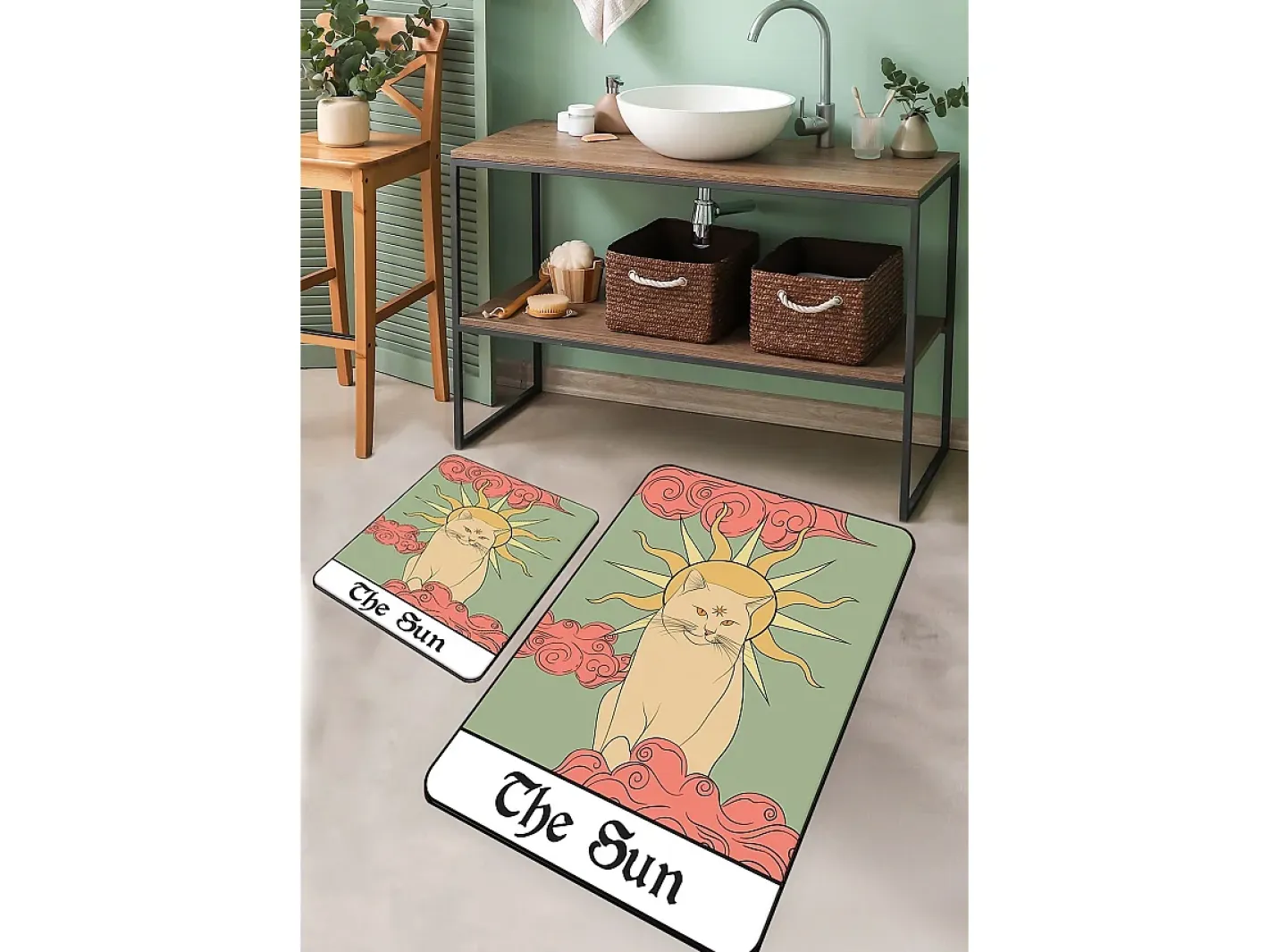 Clearance Alfombra de baño Set (2 piezas) Sunny The Sun Multicolor