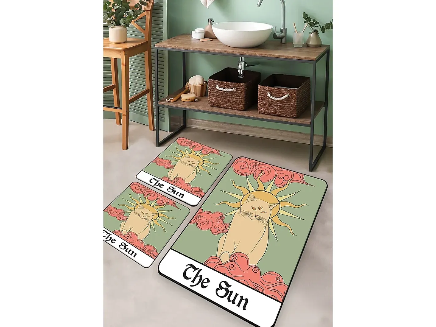 Alfombra De Baño|Ropa De Cama-Alfombra de baño Set (3 piezas) Sunny The Sun Multicolor