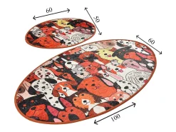 Hot Alfombra de baño Set (2 piezas) Dogs Multicolor