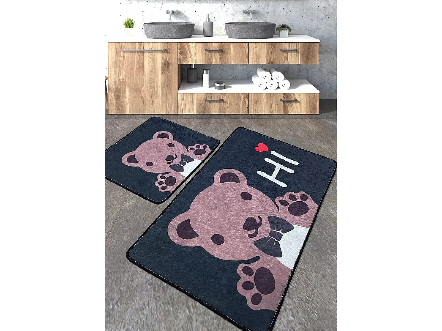 Alfombra De Baño|Ropa De Cama-Alfombra de baño Set (2 piezas) Bera Multicolor
