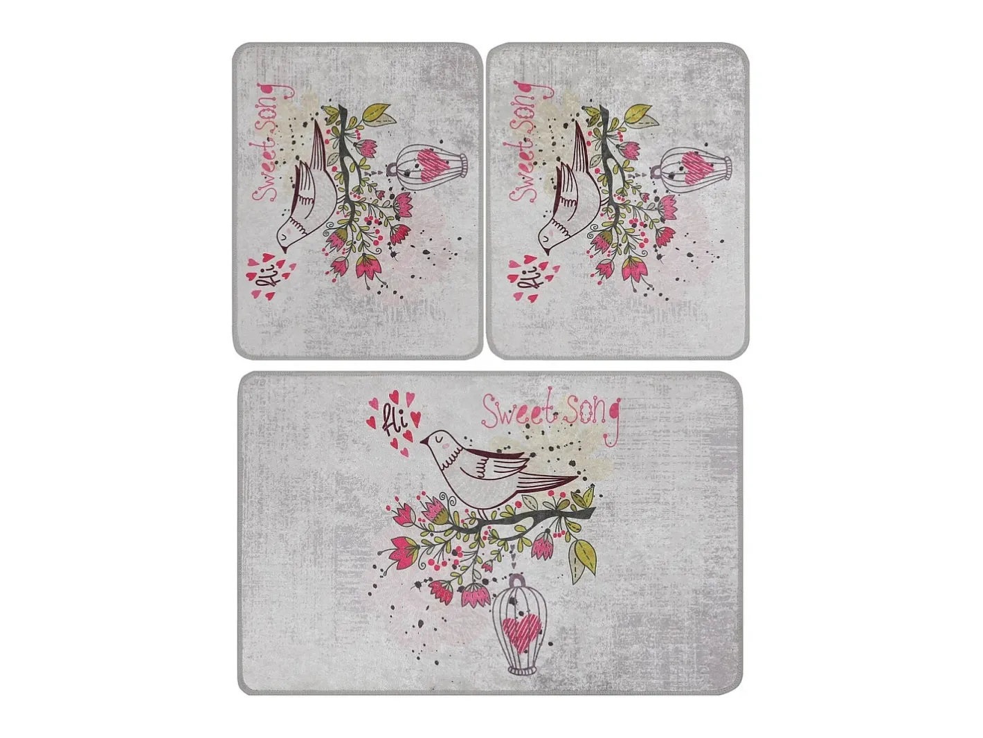 Alfombra De Baño|Ropa De Cama-Alfombra de baño Set (3 piezas) Songs Djt Multicolor